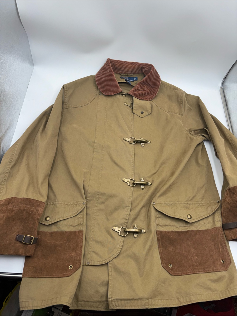 Vintage Rare Polo Ralph Lauren 1980s fireman jacket brown MEDIUM!!! - Picture 9 of 16